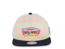 Load image into Gallery viewer, San Antonio Spurs Mitchell & Ness NBA Snapback Hardwood Classics Cap Hat Cream Crown Black Visor Team Color Logo