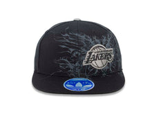 Load image into Gallery viewer, Los Angeles Lakers Adidas NBA Fitted Cap Hat Black Crown/Visor Black Logo (Rebel)