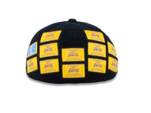Load image into Gallery viewer, Los Angeles Lakers Adidas NBA Fitted Cap Hat Black Crown/Visor Purple/Yellow 16x LA Logo