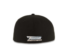 Load image into Gallery viewer, University of San Diego Toreros New Era NCAA 59FIFTY 5950 Fitted Cap Hat Black Crown/Visor White/Sky Blue Logo Gray UV