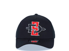 Load image into Gallery viewer, San Diego State Aztecs New Era NCAA 9FORTY 940 A-Frame Adjsutable Snapback Cap Hat Black Crown/Visor Team Color Logo Gray UV