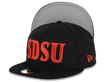 Load image into Gallery viewer, San Diego State Aztecs New Era NCAA 59FIFTY 5950 Fitted Cap Hat Black Crown/Visor Red Text/Script Logo Gray UV