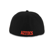 Load image into Gallery viewer, San Diego State Aztecs New Era NCAA 59FIFTY 5950 Fitted Cap Hat Black Crown/Visor Red Text/Script Logo Gray UV