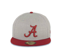 Load image into Gallery viewer, Alabama Crimson Tide New Era NCAA 59FIFTY 5950 Fitted Cap Hat Heather Gray Crown Cardinal Visor Cardinal Logo