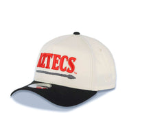 Load image into Gallery viewer, San Diego State Aztec New Era 9FORTY 940 Adjustable A-Frame Cap Hat Cream Crown Black Visor Red Logo Aztec Crest Side Patch