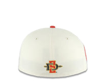 Load image into Gallery viewer, San Diego State Aztecs New Era NCAA 59FIFTY 5950 Fitted Cap Hat Cream Crown Red Visor Metallic Red/Black Logo Crest Side Patch