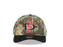 Load image into Gallery viewer, San Diego State Aztecs New Era NCAA 9FORTY 940 Adjustable A-Fraame Cap Hat Real Tree Edge Camo Crown Black Visor Team Color Logo Aztec Calendar Side Patch