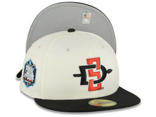 Load image into Gallery viewer, San Diego State Aztecs New Era NCAA 59FIFTY 5950 Fitted Cap Hat Cream Crown Black Visor Black/Red Logo 2023 Final Four Houston Side Patch