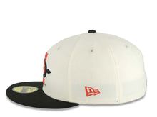 Load image into Gallery viewer, San Diego State Aztecs New Era NCAA 59FIFTY 5950 Fitted Cap Hat Cream Crown Black Visor Black/Red Logo 2023 Final Four Houston Side Patch