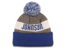 Load image into Gallery viewer, Jimmy Johnson New Era Cuffed Pom Knit Sideline 2016 Hat Gray/Royal Blue/White Crown/Visor Team Neon Green Number #48 Logo