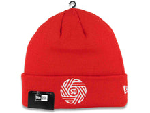Load image into Gallery viewer, San Diego FC New Era MLS Cuffed Knit Beanie Hat Red Crown/Cuff White Swirl Logo