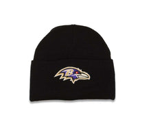 Load image into Gallery viewer, Baltimore Ravens NFL Basic Cuffed Beanie/Knit Black Crown/Visor Team Color Logo