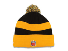 Load image into Gallery viewer, Pittsburgh Steelers New Era NFL Cuffed Pom Beanie/Knit Hat Sideline Black/Yellow Crown/Visor Team Color Logo