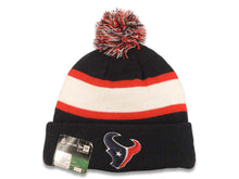 Load image into Gallery viewer, Houston Texans New Era NFL Cuffed Pom Beanie/Knit Hat Navy Blue/Red/White Crown/Visor Team Color Logo