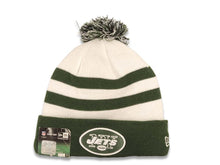 Load image into Gallery viewer, New Yourk Jets New Era Cuffed Pom Sideline Beanie/Knit Hat White/Green Crown/Visor Team Color Logo