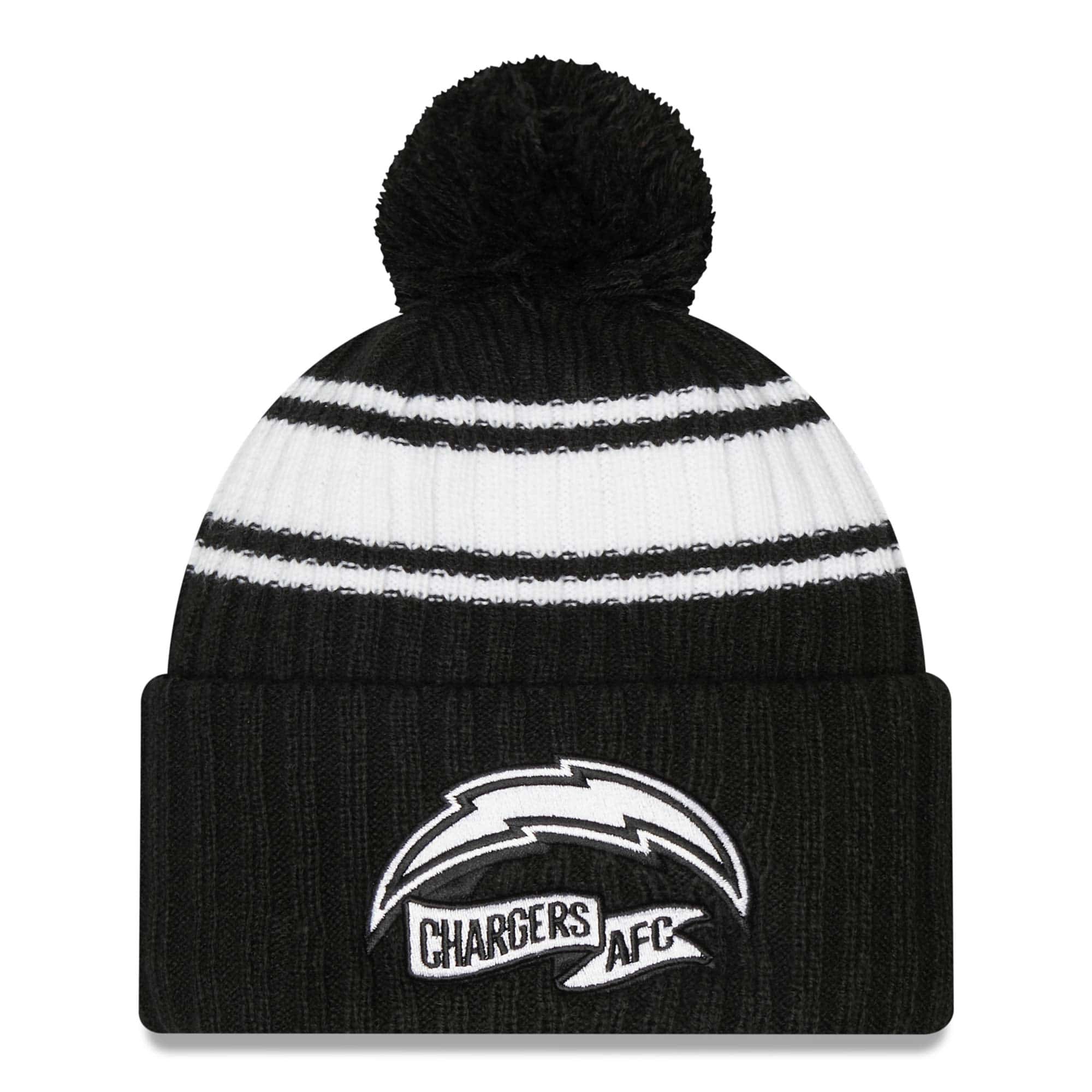 Los Angeles Chargers New Era NFL Cuffed Pom Knit Beanie Hat ream