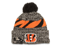 Load image into Gallery viewer, Cincinnati Reds New Era NFL Cuffed Pom Sideline Beanie/Knit Hat Black/Gray/Orange Crown/Visor Team Color Logo