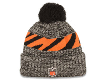 Load image into Gallery viewer, Cincinnati Reds New Era NFL Cuffed Pom Sideline Beanie/Knit Hat Black/Gray/Orange Crown/Visor Team Color Logo
