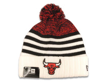 Load image into Gallery viewer, Chicago Bulls New Era NBA Cuffed Pom Beanie/Knit Hat Black/Red/White Crown/Visor Team Color Logo (Snow Fall)