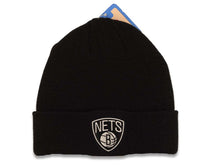 Load image into Gallery viewer, Brookyn Nets NBA Basic Cuffed Beanie/Knit Black Crown/Visor Team Color Logo