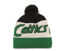 Load image into Gallery viewer, Boston Celtics New Era NBA Cuffed Pom Script A3 Beanie/Knit Hat Black/White/Green Crown/Visor Team Color Logo