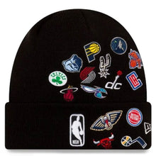 Load image into Gallery viewer, New Era NBA Cuff Knit Hat Black All Teams League Overload