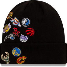 Load image into Gallery viewer, New Era NBA Cuff Knit Hat Black All Teams League Overload