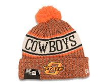 Load image into Gallery viewer, Oklahoma State Cowboys New Era NCAA Cuffed Pom Side Line Beanie/Knit Hat Orange/White/Black Crown/Visor Team Color Logo
