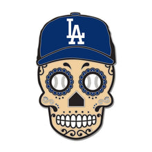Load image into Gallery viewer, Los Angeles Dodgers WinCraft Collector Enamel Skull Lapel Pin Jewelry Card