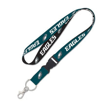 Load image into Gallery viewer, Philadelphia Eagles WinCraft NFL 2-Tone Dark Green/Black/White Lanyard With Detachable Lanyard