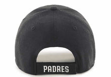 Load image into Gallery viewer, San Diego Padres '47 Brand MLB MVP Adjustable Cap Hat Black Crown/Visor White Logo