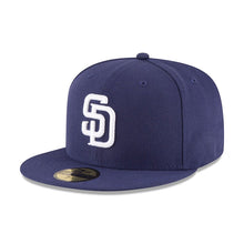 Load image into Gallery viewer, San Diego Padres New Era MLB 59FIFTY 5950 Fitted Cap Hat Light Navy Crown/Visor White Logo