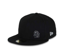 Load image into Gallery viewer, San Diego Padres MLB Fitted Cap Hat Black Crown/Visor Black/White Flawless Logo