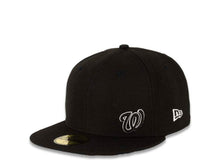 Load image into Gallery viewer, Washington Nationals New Era MLB 59FIFTY 5950 Fitted Cap Hat Black Crown/Visor Flawless Small Black/White Logo