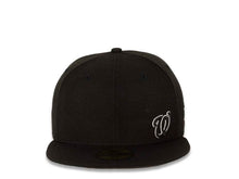 Load image into Gallery viewer, Washington Nationals New Era MLB 59FIFTY 5950 Fitted Cap Hat Black Crown/Visor Flawless Small Black/White Logo