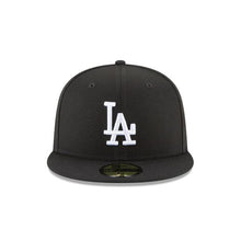 Load image into Gallery viewer, Los Angeles Dodgers New Era MLB 59Fifty 5950 Fitted Cap Hat Black Crown/Visor White Logo