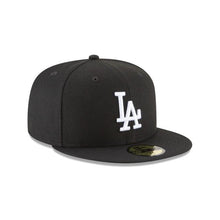 Load image into Gallery viewer, Los Angeles Dodgers New Era MLB 59Fifty 5950 Fitted Cap Hat Black Crown/Visor White Logo
