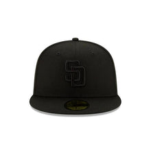 Load image into Gallery viewer, San Diego Padres New Era MLB 59Fifty 5950 Fitted Cap Hat All Black Crown/Visor Black Logo