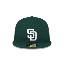 Load image into Gallery viewer, San Diego Padres New Era MLB 59FIFTY 5950 Fitted Cap Hat Dark Green Crown/Visor White Logo
