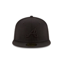 Load image into Gallery viewer, Atlanta Braves New Era MLB 59FIFTY 5950 Fitted Cap Hat Black Crown/Visor Black Logo