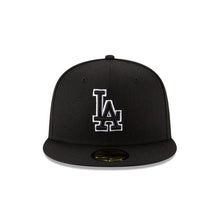Load image into Gallery viewer, Los Angeles Dodgers New Era MLB 59Fifty 5950 Fitted Cap Hat Black Crown/Visor Black/White Logo