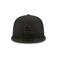 Load image into Gallery viewer, St. Louis Cardinals New Era 59FIFTY 5950 Fitted Cap Hat Black Crown/Visor Black Logo