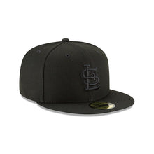 Load image into Gallery viewer, St. Louis Cardinals New Era 59FIFTY 5950 Fitted Cap Hat Black Crown/Visor Black Logo