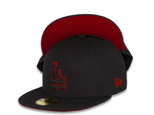 Load image into Gallery viewer, Los Angeles Dodgers New Era MLB 59Fifty 5950 Fitted Cap Hat Black Crown/Visor Black/Red Logo