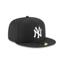 Load image into Gallery viewer, New York Yankees New Era MLB 59Fifty 5950 Fitted Cap Hat Black Crown/Visor White Logo