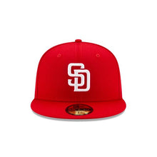 Load image into Gallery viewer, San Diego Padres New Era MLB 59Fifty 5950 Fitted Cap Hat Red Crown/Visor White Logo
