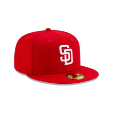 Load image into Gallery viewer, San Diego Padres New Era MLB 59Fifty 5950 Fitted Cap Hat Red Crown/Visor White Logo