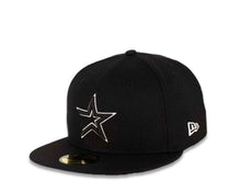 Load image into Gallery viewer, Houston Astros New Era MLB 59FIFTY 5950 Fitted Cap Hat Black Crown/Visor Black/White Logo