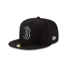 Load image into Gallery viewer, Boston Red Sox New Era MLB 59FIFTY 5950 Fitted Cap Hat Black Crown/Visor Black/White Logo