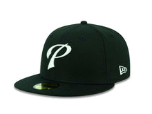 Load image into Gallery viewer, San Diego Padres New Era MLB 59Fifty 5950 Fitted Cap Hat Black Crown/Visor White "P" Script Logo